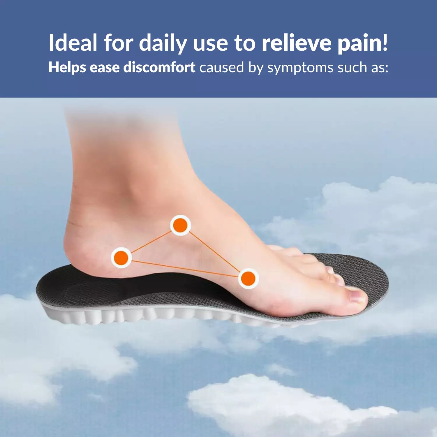 Orthosoft™ Orthotic Insoles – Memory Foam Shock Absorption for Heel Pain & Plantar Fasciitis