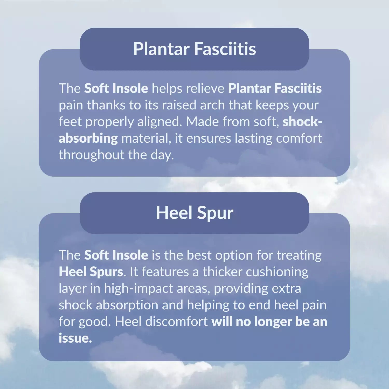 Orthosoft™ Orthotic Insoles – Memory Foam Shock Absorption for Heel Pain & Plantar Fasciitis